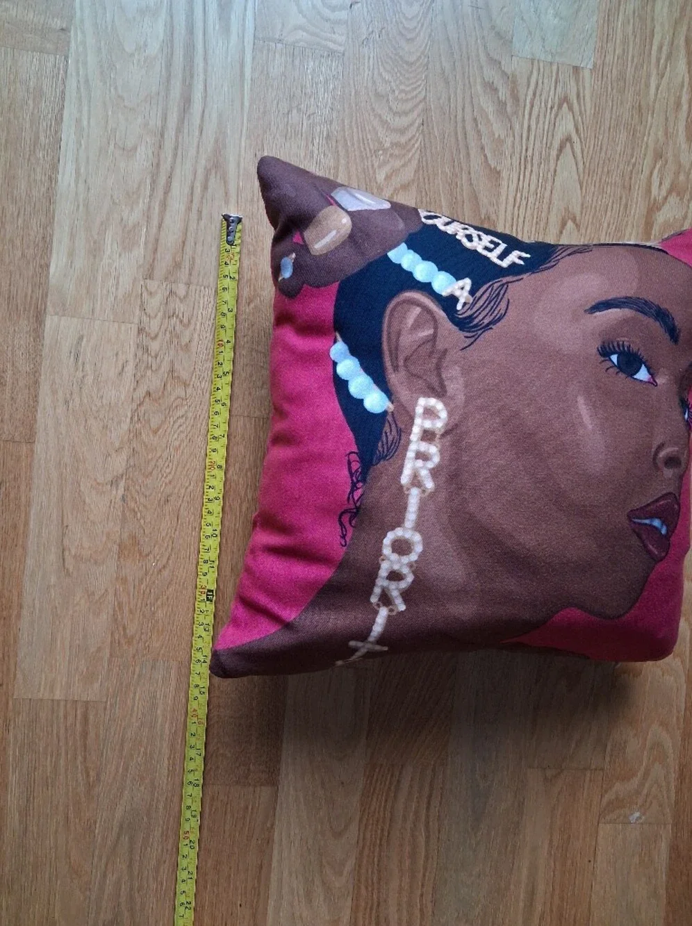 Stylish Pink Portrait Accent Pillow by